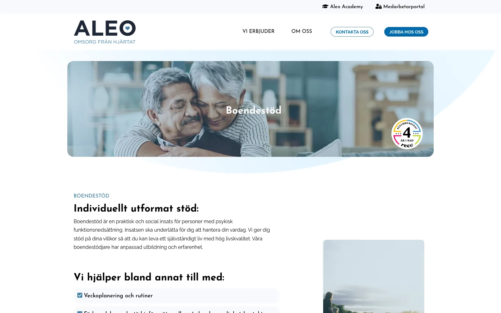Tjänstesidan för boendestöd