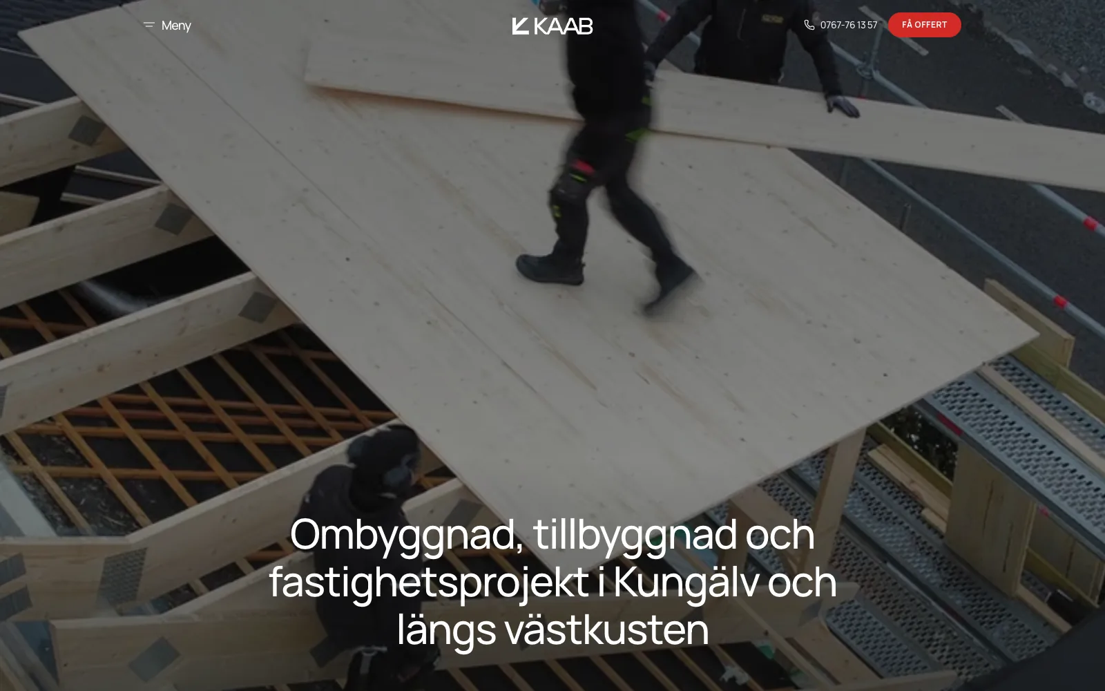 Startsidan för kaabbygg.se