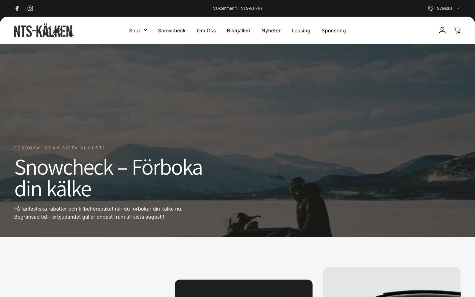 Snowcheck-sidan där en kälke förbokas