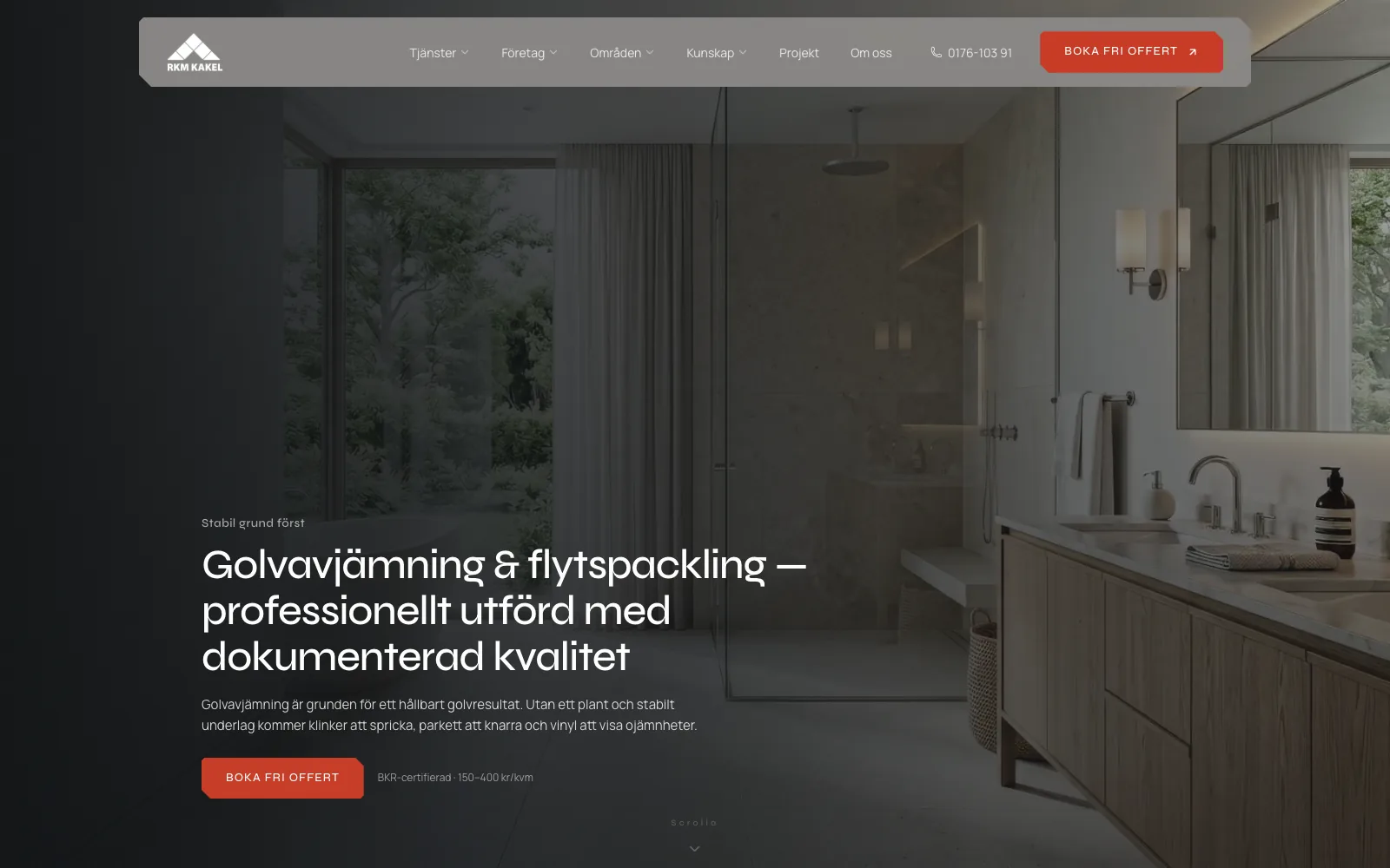 Tjänstesidan för golvavjämning