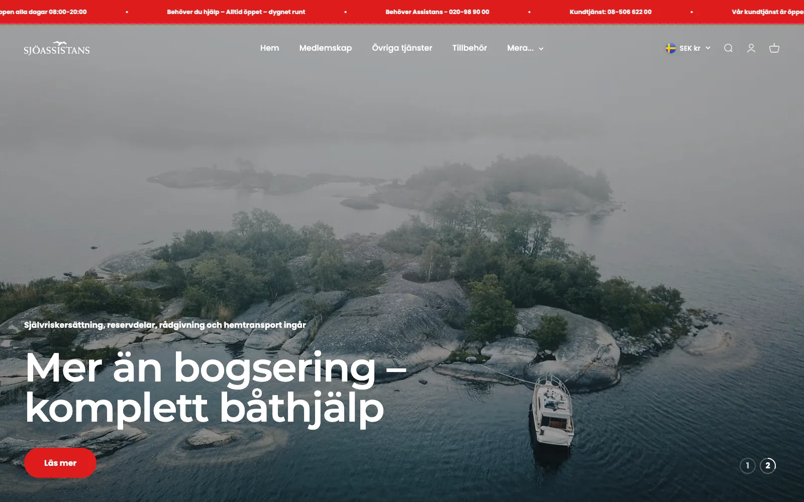 Startsidan för shop.sjoassistans.se